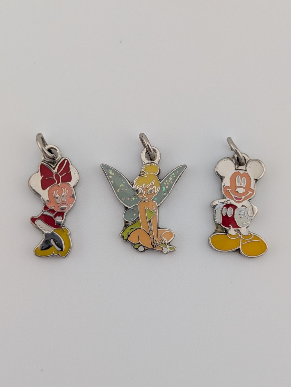 Vintage Disney Double Sided Enamel Charms Mickey Minnie Tinkerbell - Picture 7 of 7